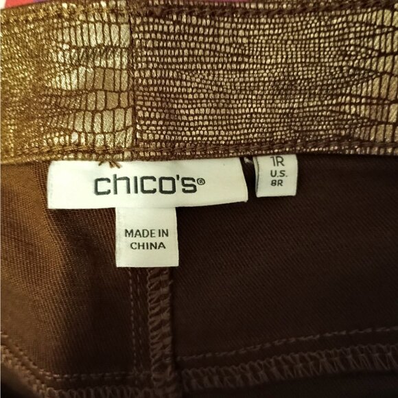 Chicos Pants, Womens, 1R, Flowers on front of Legs, High Waist, NWOT - Picture 8 of 9